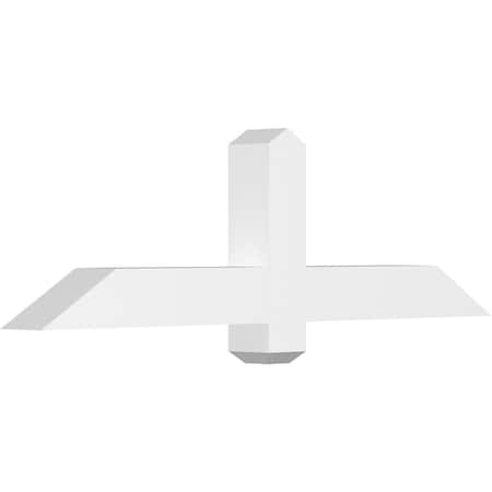 Ekena Millwork Eugene Architectural Grade PVC Gable Bracket, 48"W x 14"H x 4"D x 4"F, 7/12 Pitch GBP048X14X0404EUG00